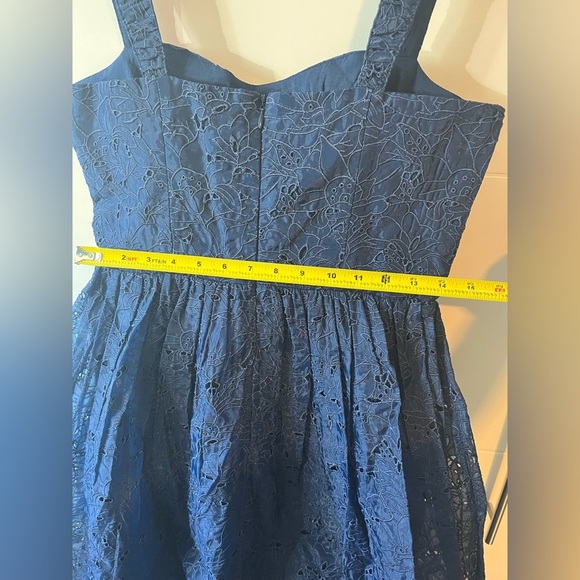 NWT French Connection Embroidered Strappy Midi Dress in Midnight Blue - Picture 16 of 17